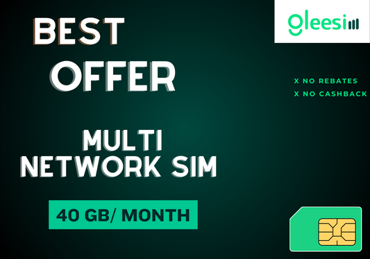 40 GB Multinetwork On Single Sim UK,EU,US Roaming 5G