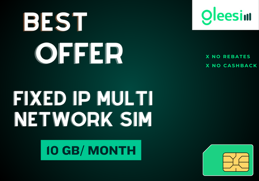 FIXED IP MULTI NETWORK SIM( Vodafone, EE, Three)/10 GB